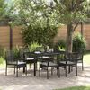 vidaXL Ensemble de salle &agrave; manger pour jardin 7 pcs Noir polyrotin