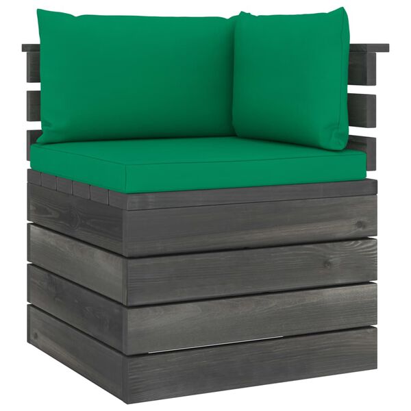 vidaXL Salon palette de jardin 5 pcs avec coussins Bois de pin massif