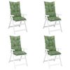 vidaXL Coussins de chaise de jardin &agrave; dossier haut lot de 4 tissu