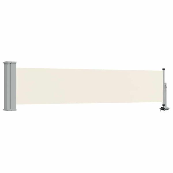 vidaXL Auvent lat&eacute;ral r&eacute;tractable de patio 60x300 cm Cr&egrave;me