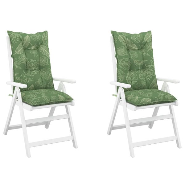 vidaXL Coussins de chaise de jardin &agrave; dossier haut lot de 2 tissu