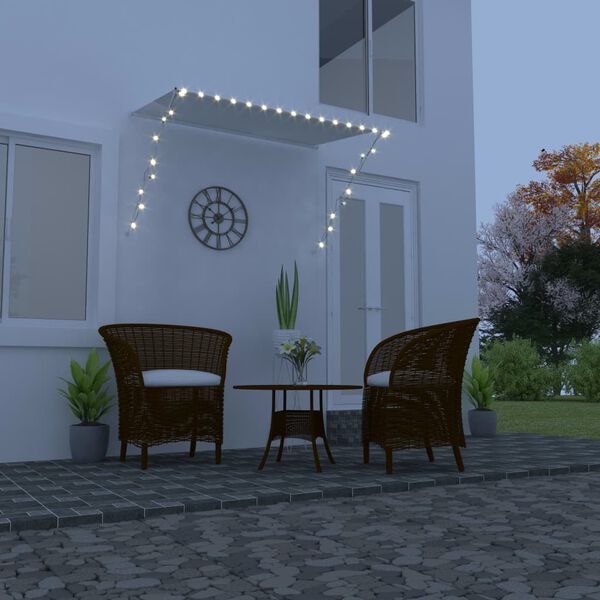 vidaXL Auvent r&eacute;tractable avec LED 200x150 cm Cr&egrave;me