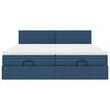 VidaXL Cadre de lit ottoman avec matelas bleu 180x200 cm tissu