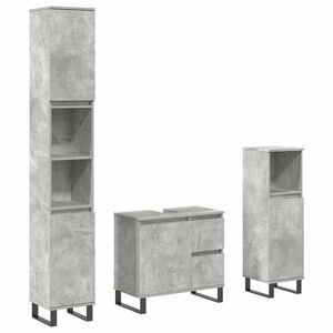 vidaXL Ensemble de meubles de salle de bain 3 pcs gris b&eacute;ton