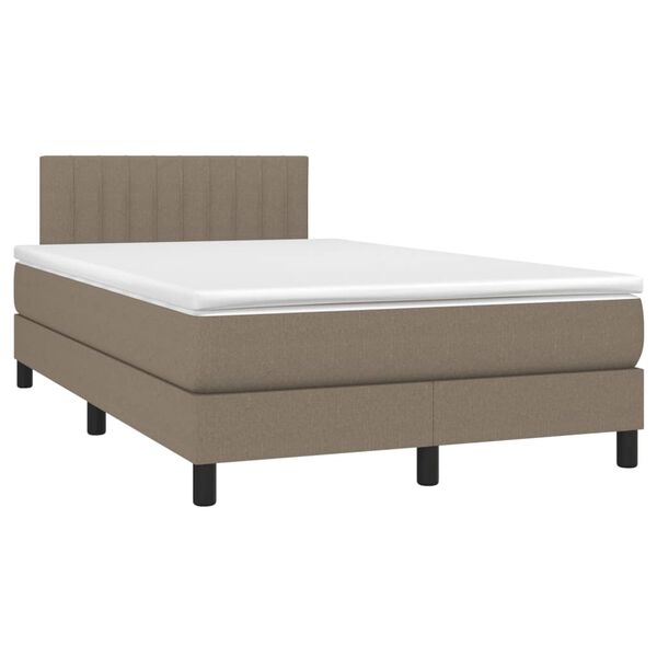 vidaXL Sommier &agrave; lattes de lit avec matelas taupe 120x190 cm tissu