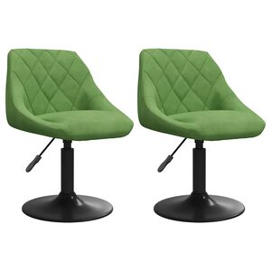 vidaXL Chaises pivotantes &agrave; manger lot de 2 vert clair velours