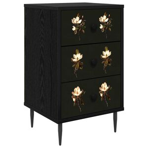 vidaXL Table de chevet BREMEN Ch&ecirc;ne noir 36 x 33 x 61 cm