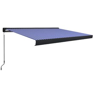 vidaXL Store &agrave; cassette manuel 400x300 cm Bleu et blanc