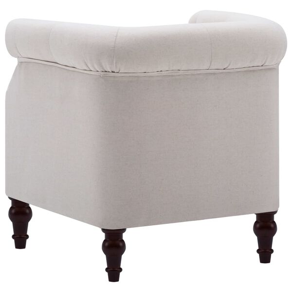 vidaXL Fauteuil lin clair tissu