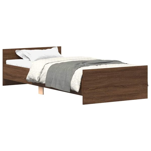vidaXL Cadre de lit sans matelas ch&ecirc;ne marron 100x200 cm