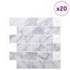 vidaXL Carreau de m&eacute;tro 20 pcs Marbre blanc 30,5 x 30,5 cm