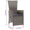 vidaXL Ensemble &agrave; manger de jardin 5 pcs Gris