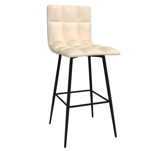 vidaXL Tabouret de bar Cr&egrave;me Velours