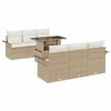 vidaXL Ensemble de canap&eacute; de jardin avec coussin 7 pcs Beige polyrotin
