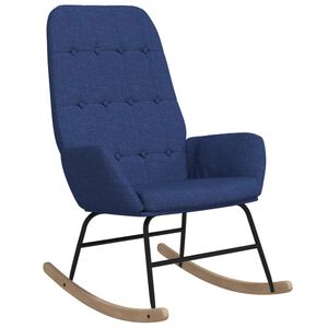 vidaXL Chaise &agrave; bascule Bleu Tissu