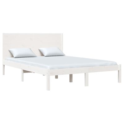 vidaXL Cadre de lit Blanc Bois de pin massif 90x200 cm