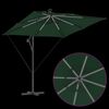 vidaXL Parasol banane &agrave; m&acirc;t d&eacute;port&eacute; Vert 249 x 249 x 250 cm