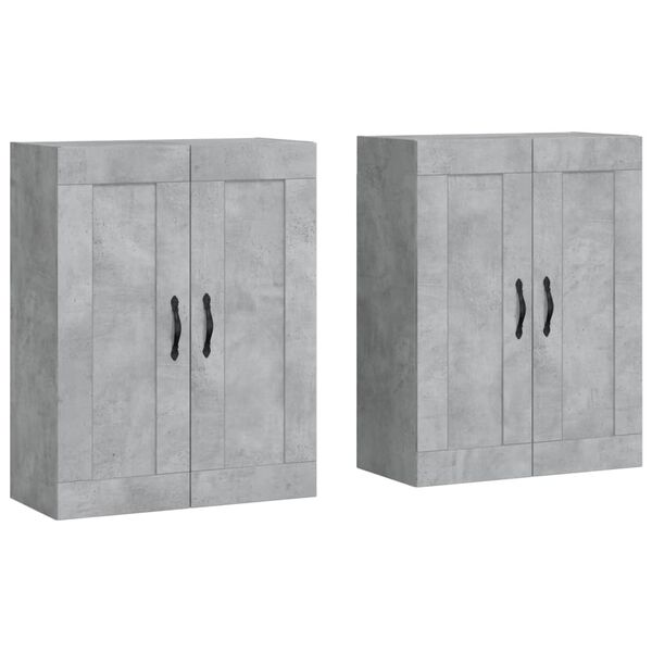 vidaXL Armoires murales 2 pcs gris b&eacute;ton bois d'ing&eacute;nierie