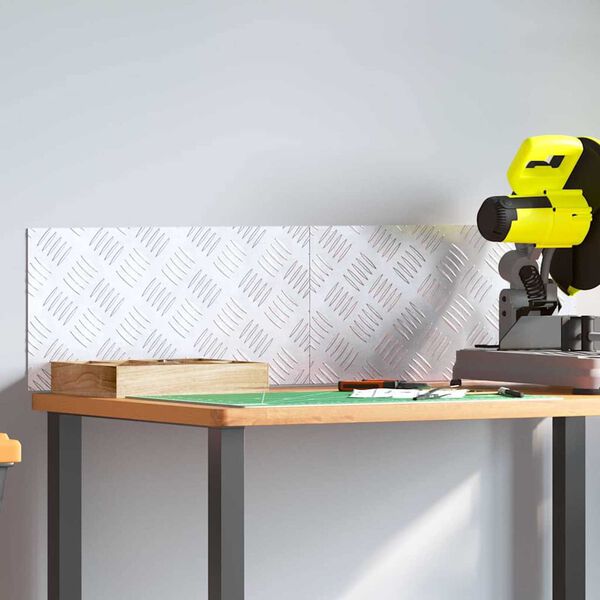 vidaXL Nez de marche Rectangulaire 2 pcs Argent&eacute; 50 x 25 cm Aluminium