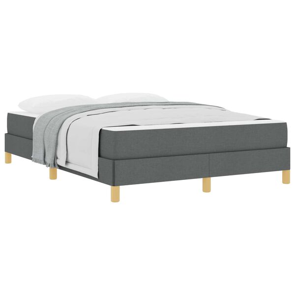 vidaXL Lit &agrave; ressorts avec matelas Gris fonc&eacute; 160 x 200 cm tissu
