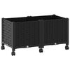 vidaXL Jardini&egrave;re avec Roues Noir 80 x 40 x 44 cm PP