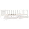 vidaXL Lit de jour et tiroirs sans matelas blanc 90x200 cm bois massif
