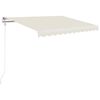 vidaXL Auvent manuel r&eacute;tractable avec LED 350x250 cm Cr&egrave;me