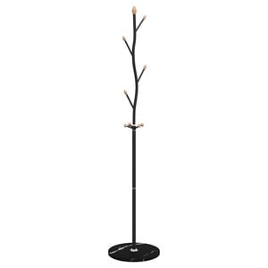 vidaXL Porte-manteau noir 177 cm fer enduit de poudre