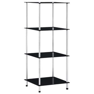 vidaXL &Eacute;tag&egrave;re 4 niveaux Noir 40x40x100 cm Verre tremp&eacute;