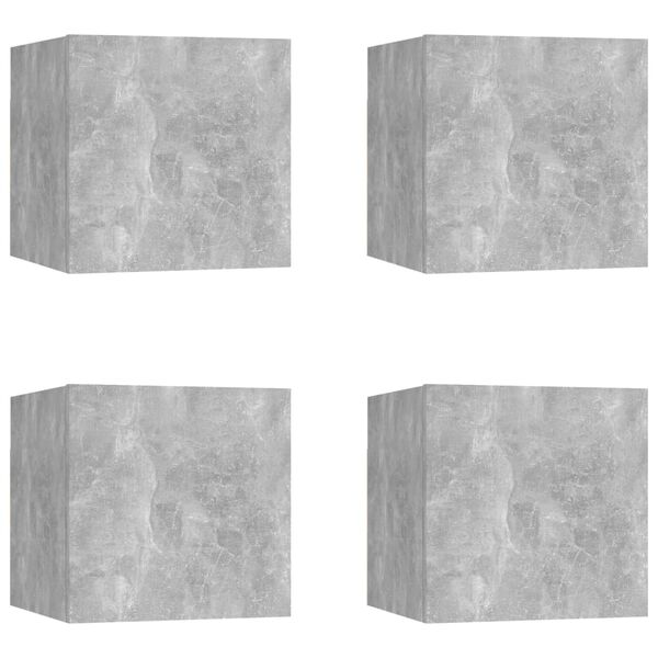 vidaXL Meubles TV muraux 4 pcs Gris b&eacute;ton 30,5x30x30 cm
