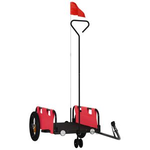 vidaXL Remorque de v&eacute;lo rouge tissu oxford et fer