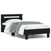 vidaXL Cadre de lit sans matelas avec t&ecirc;te de lit noir 90x200 cm