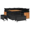 vidaXL Ensemble de canap&eacute; de jardin avec coussin 8 pcs Noir