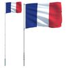 vidaXL Drapeau de la France et mât 5,55 m Aluminium