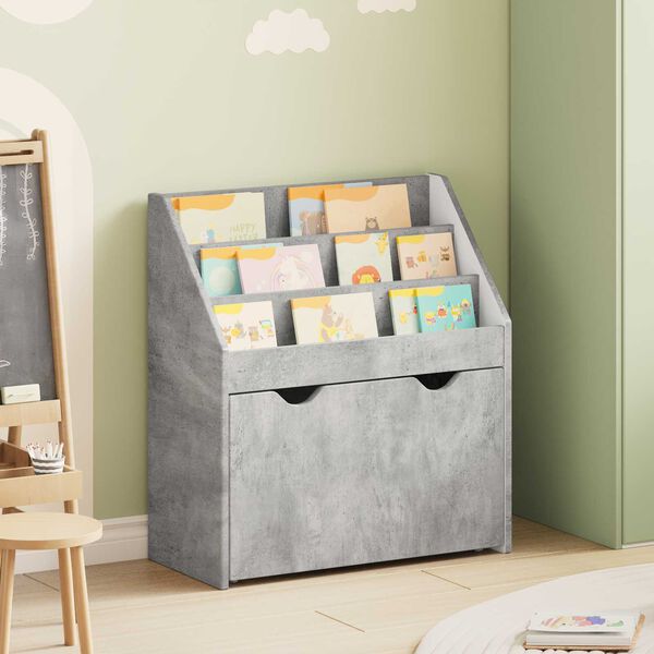 vidaXL Biblioth&egrave;que pour enfants Gris b&eacute;ton 60 x 29,5 x 69 cm