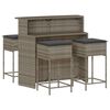 vidaXL Ensemble de bar de jardin 5 pcs avec coussins gris poly rotin