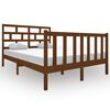 vidaXL Cadre de lit Marron miel Bois de pin massif 140x190 cm