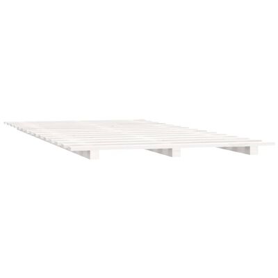 vidaXL Cadre de lit Blanc 90x200 cm Bois de pin massif