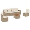 vidaXL Salon de jardin avec coussins 7 pcs beige r&eacute;sine tress&eacute;e