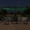 vidaXL Parasol de jardin à double tête avec LED vert 449x265 cm