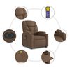 vidaXL Fauteuil inclinable de massage &eacute;lectrique Marron Tissu