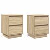 vidaXL Cabinet de chevet 2 pc Ch&ecirc;ne Sonoma 39 x 34,5 x 50 cm