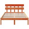 vidaXL Cadre de lit Marron 135 x 190 cm Bois de pin massif
