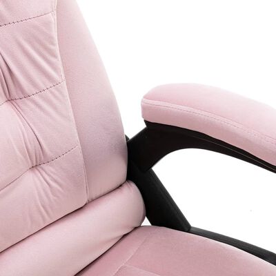 vidaXL Chaise de bureau de massage Rose Velours