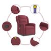 vidaXL Fauteuil de massage inclinable Rouge bordeaux Tissu