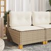 vidaXL Canap&eacute; de jardin sans accoudoirs coussins beige r&eacute;sine tress&eacute;e