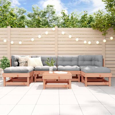 vidaXL Salon de jardin 7 pcs avec coussins bois massif douglas