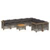 vidaXL Salon de jardin avec coussins 10 pcs gris r&eacute;sine tress&eacute;e