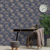 DUTCH WALLCOVERINGS Papier peint Arbres tropicaux Bleu et argent&eacute;