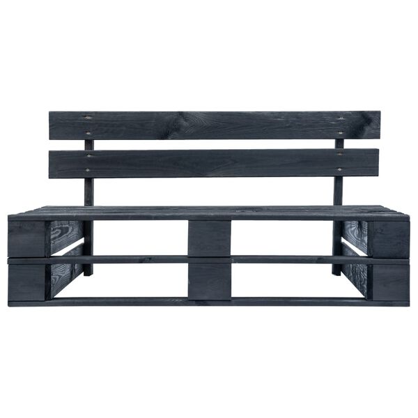 vidaXL Banc palette de jardin Bois Noir
